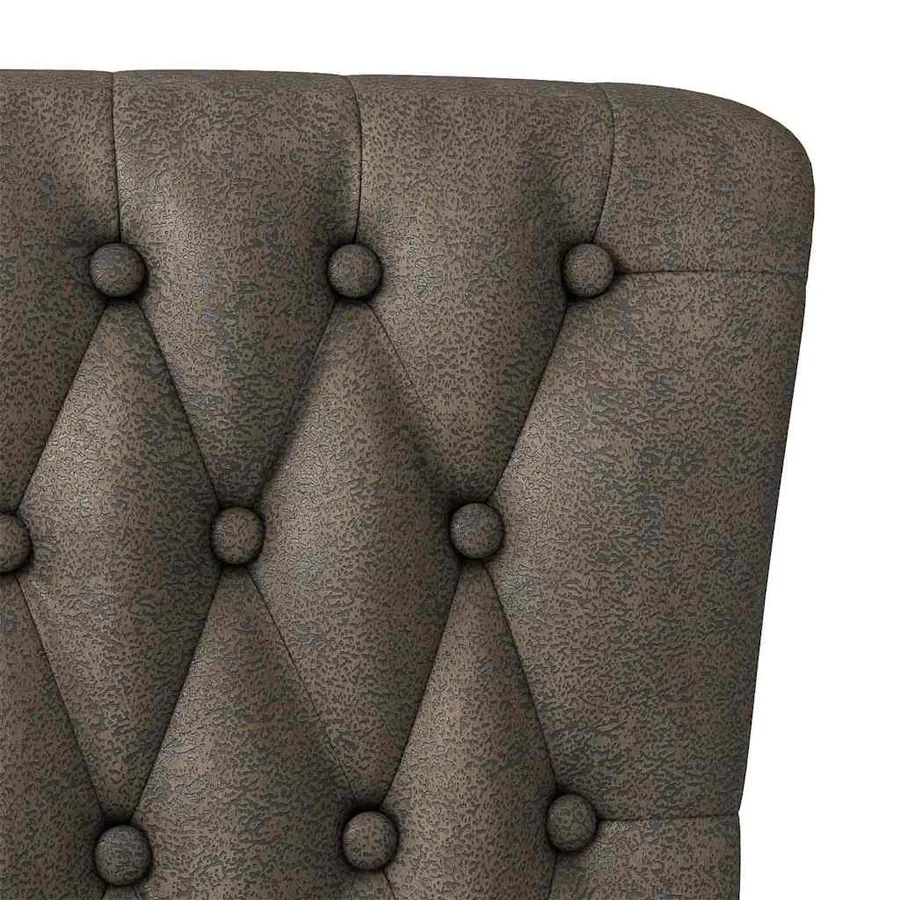Fauteuil à pantoufle Gris foncé 56,5 x 70 x 110 cm Simili daim - 7