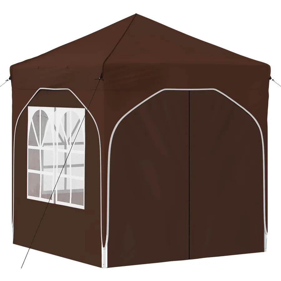 Tente de fête pop-up 192 x 192 x 245 cm Marron - 5