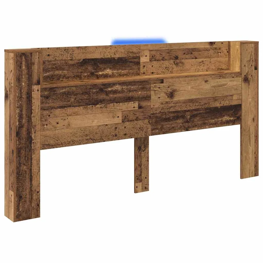 Tête de lit de rangement avec LED Bois ancien Bois d'ingénierie - 2