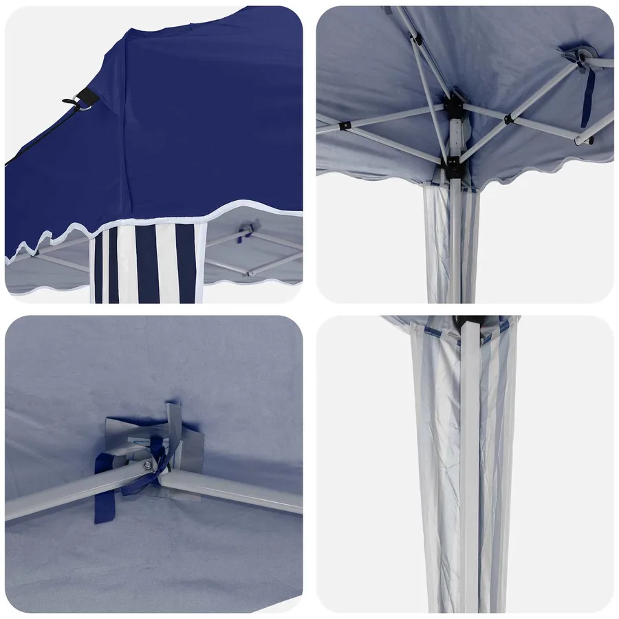 Tente de fête pop-up 288 x 288 x 245 cm Bleu Tissu Oxford - 9
