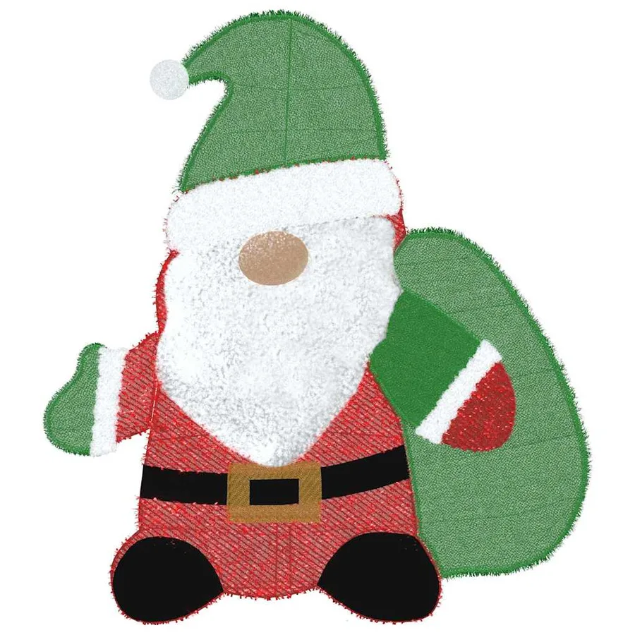 Père Noël éclairé Blanc chaud 70 x 62 cm Tissu en Guirlande - 6