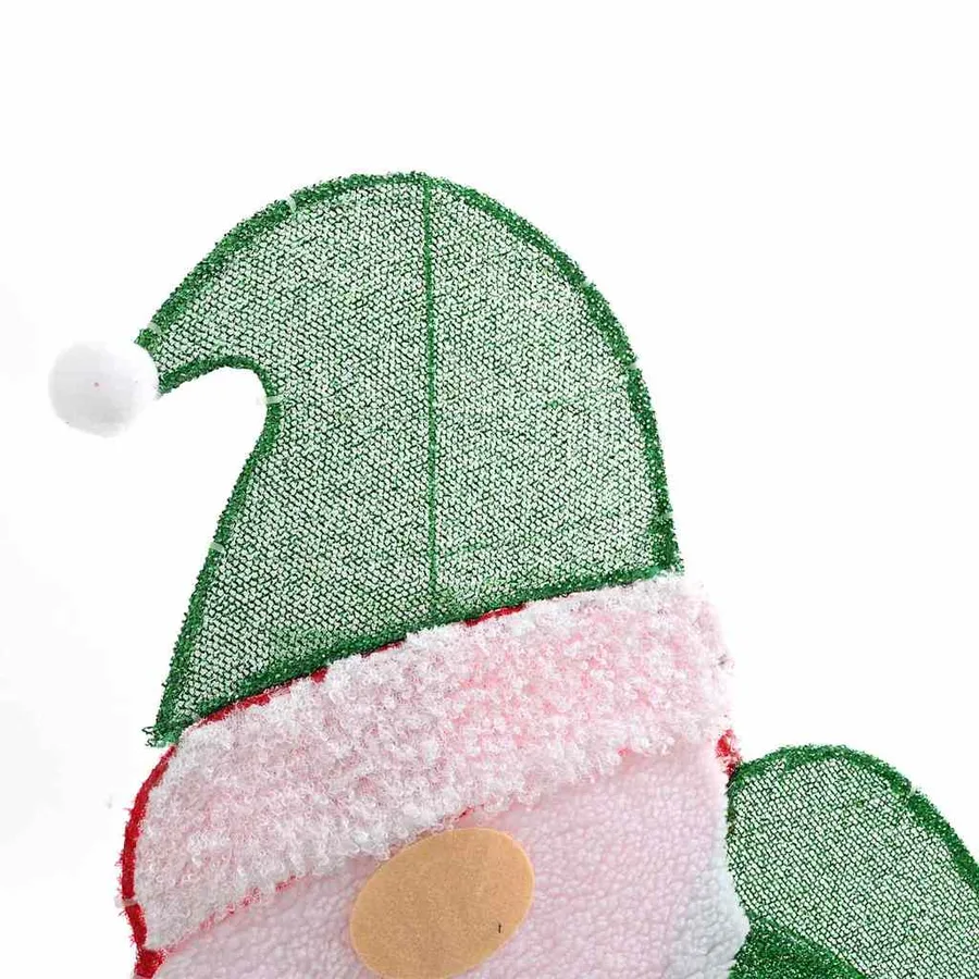 Père Noël éclairé Blanc chaud 70 x 62 cm Tissu en Guirlande - 9