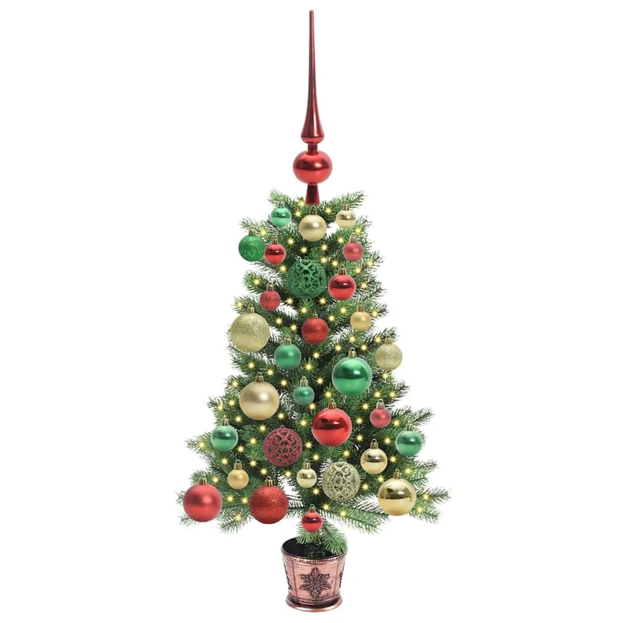 Sapin de Noël avec 150 LED avec support Vert 65 cm PE - 3