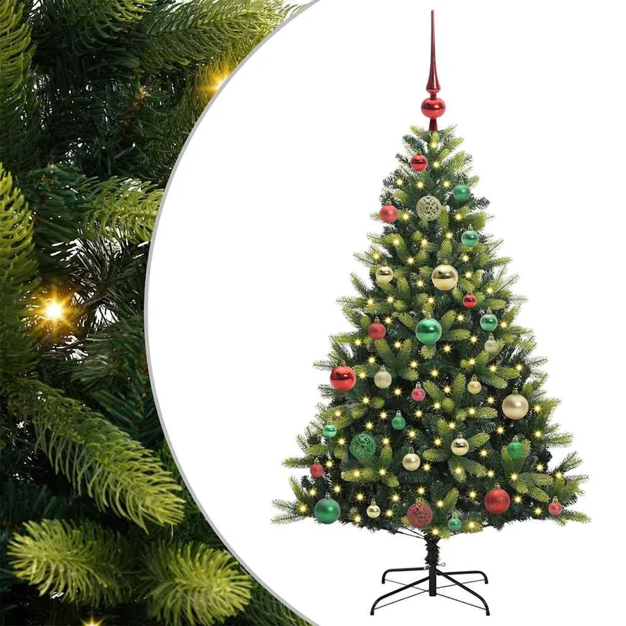 Arbre de Noël artificiel à charnières 150 LED Vert 120 cm - 2