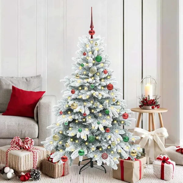 Sapin de Noël artificiel avec 150 LED Blanc 150 cm PE et PVC
