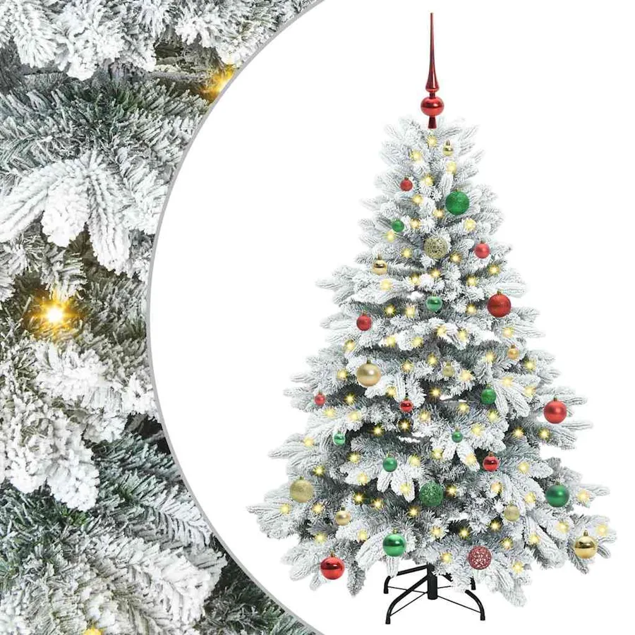 Sapin de Noël artificiel avec 150 LED Blanc 150 cm PE et PVC - 2
