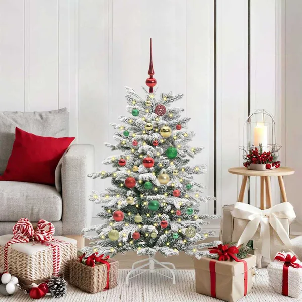 Sapin de Noël Artificiel à Branches Articulées Blanc 120 cm