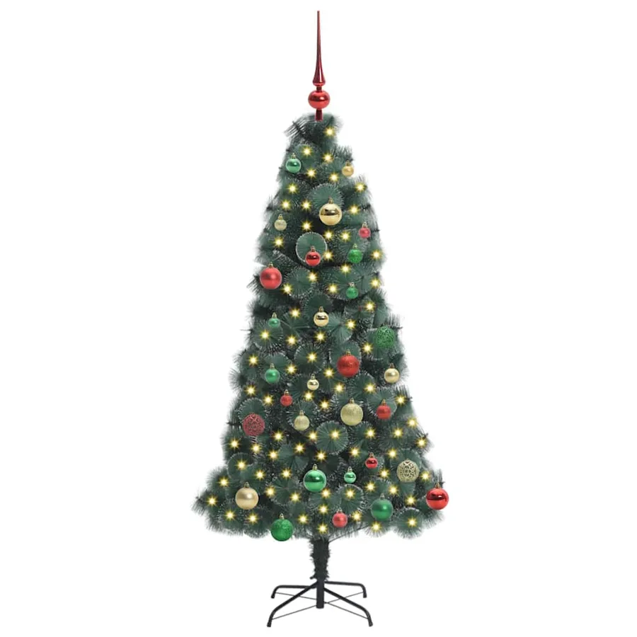 Sapin de Noël artificiel pré-éclairé avec ensemble de boules - 3