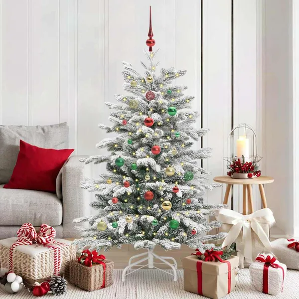 Sapin de Noël Artificiel à Branches Articulées Blanc 150 cm