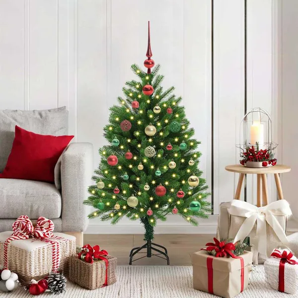 Sapin de Noël avec 150 LED avec support Vert 120 cm PE