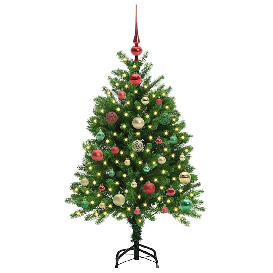 Sapin de Noël avec 150 LED avec support Vert 120 cm PE - 3