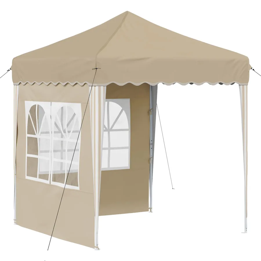 Tente de fête pop-up 195 x 195 x 245 cm Crème Tissu Oxford - 2