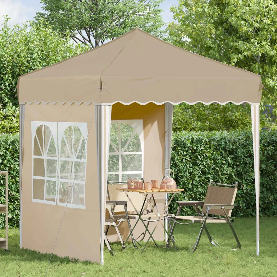 Tente de fête pop-up 195 x 195 x 245 cm Crème Tissu Oxford - 3