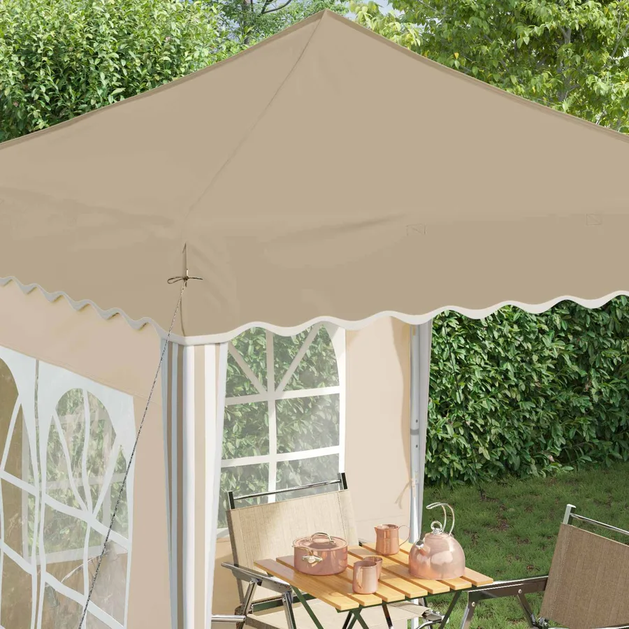 Tente de fête pop-up 195 x 195 x 245 cm Crème Tissu Oxford - 4