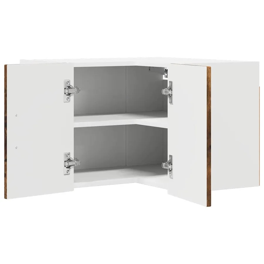 Cabinet d'angle mural LUCCA Chêne fumé 57 x 57 x 40 cm - 5