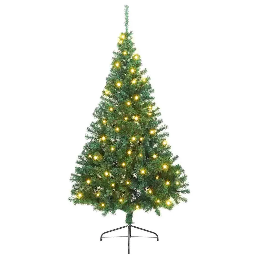 Sapin de Noël artificiel pré-éclairé Vert 210 cm PVC - 2