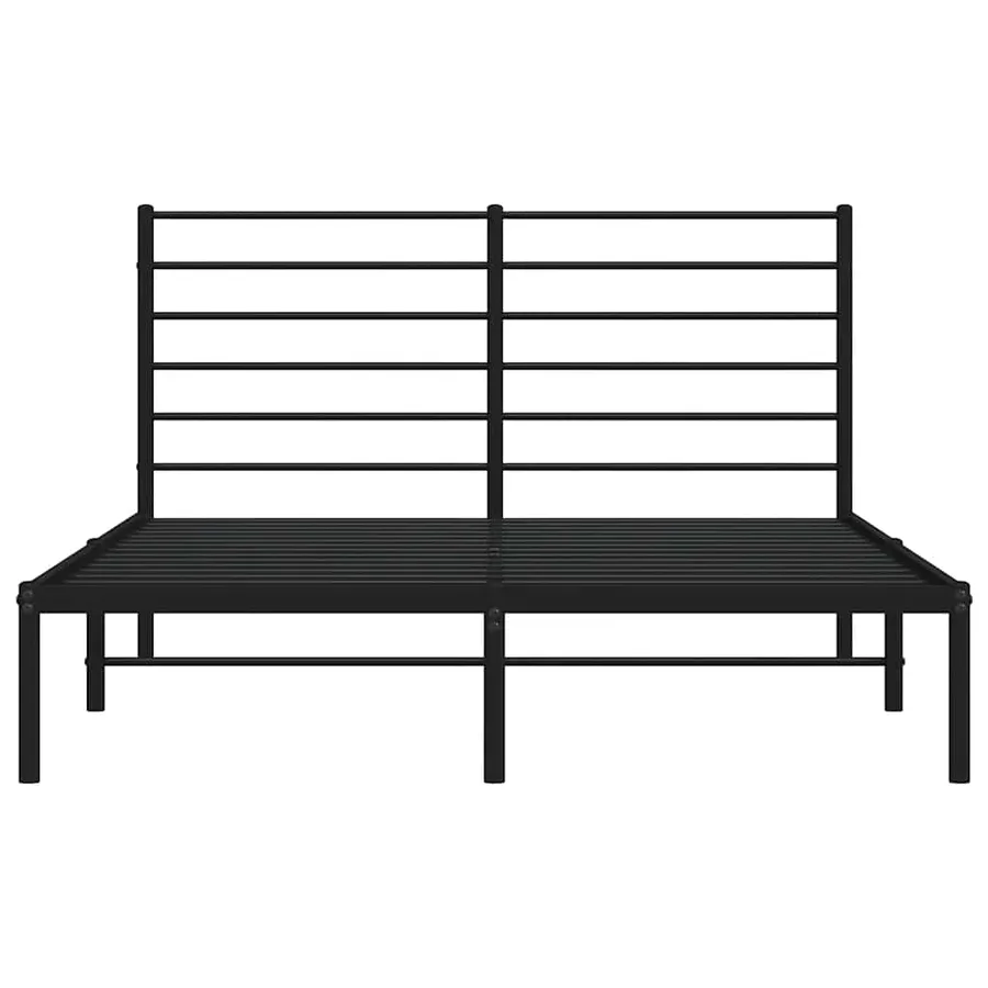 Cadre de lit métal sans matelas avec tête de lit noir 135x190cm - 6