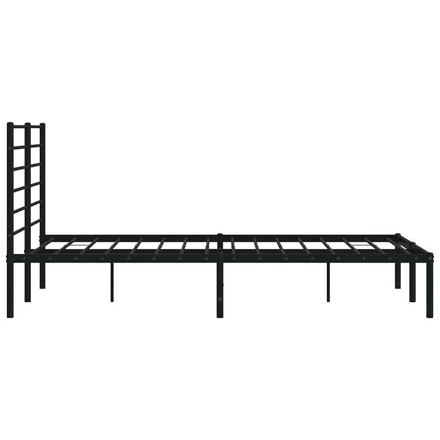 Cadre de lit métal sans matelas avec tête de lit noir 135x190cm - 7