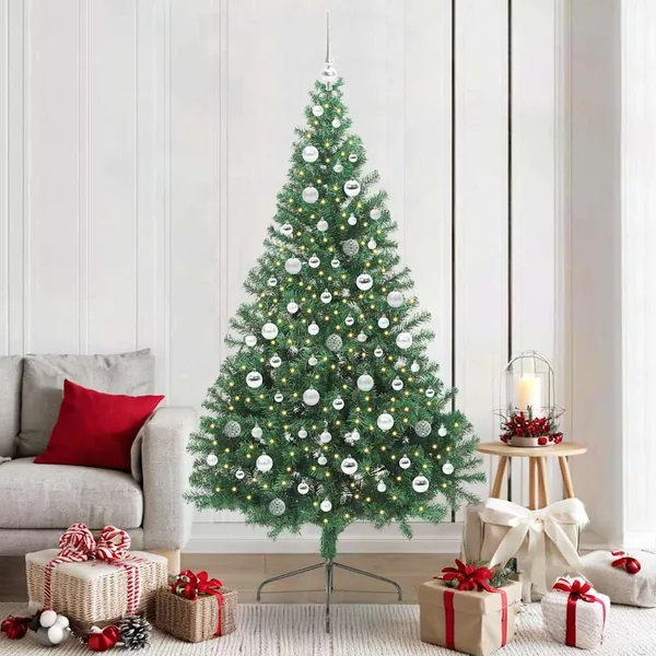 Sapin de Noël artificiel pré-éclairé Vert 210 cm PVC