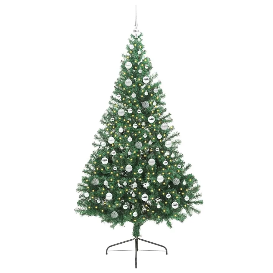 Sapin de Noël artificiel pré-éclairé Vert 210 cm PVC - 3