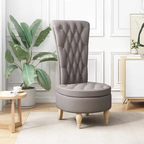 Fauteuil à pantoufle Taupe 56,5 x 70 x 110 cm tissu