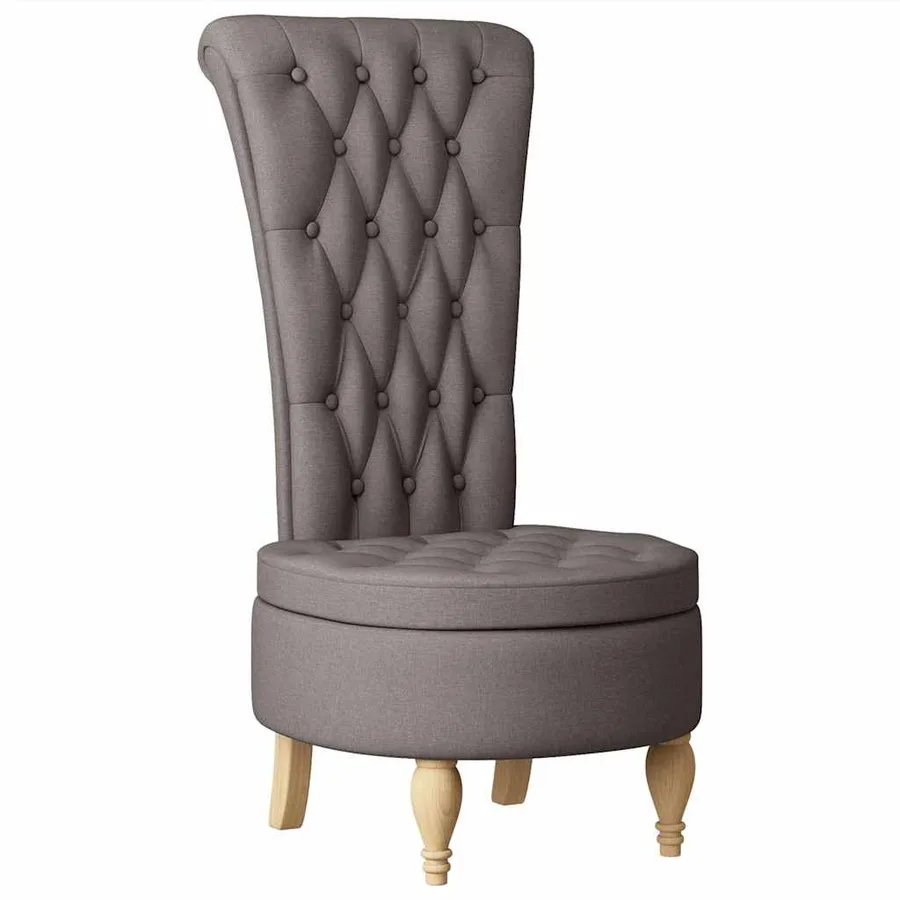 Fauteuil à pantoufle Taupe 56,5 x 70 x 110 cm tissu - 2