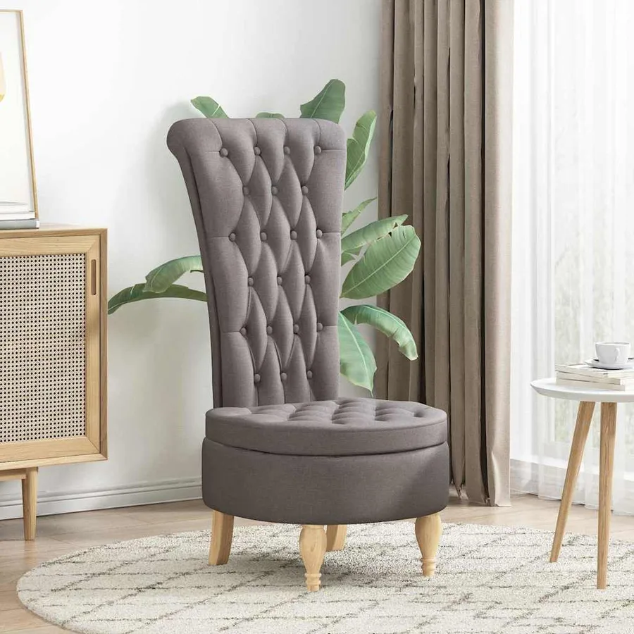 Fauteuil à pantoufle Taupe 56,5 x 70 x 110 cm tissu - 3