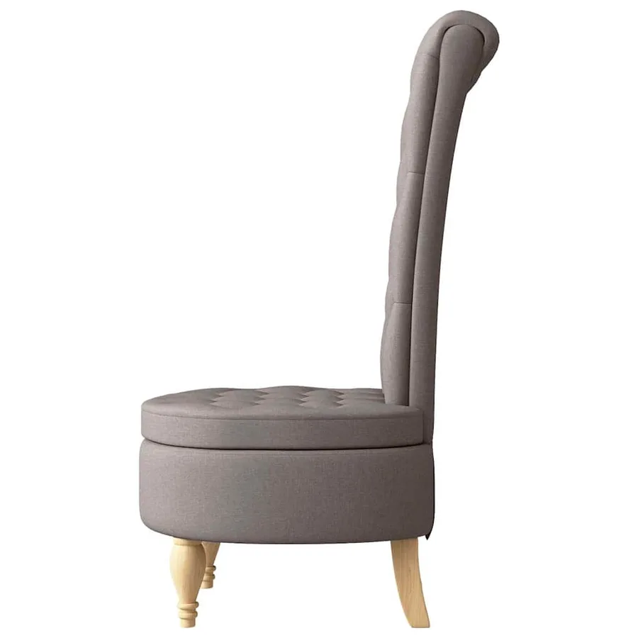 Fauteuil à pantoufle Taupe 56,5 x 70 x 110 cm tissu - 5