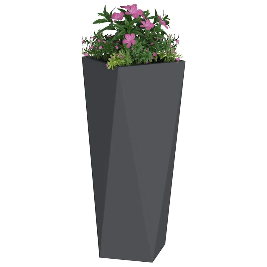 Jardinière 2 pc Anthracite 30 x 30 x 75 cm Acier - 3