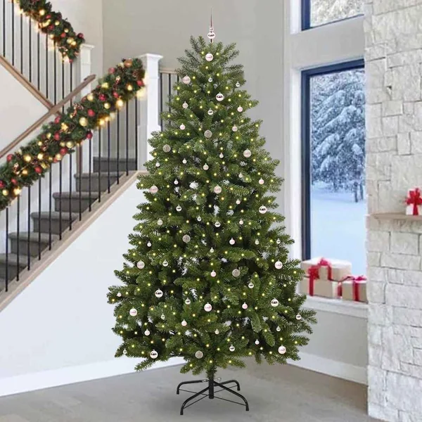 Sapin de Noël artificiel avec 300 LED Vert 300 cm PVC et métal