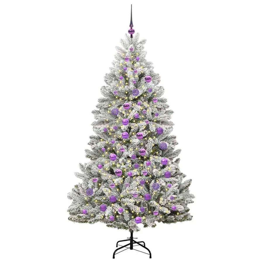 Sapin de Noël artificiel Vert et blanc 180 cm PVC et métal - 3