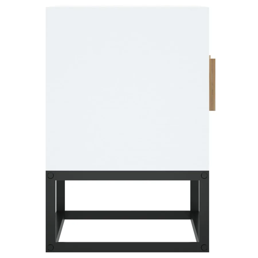 Meuble TV blanc 105x30x45 cm bois d'ingénierie et fer - 6