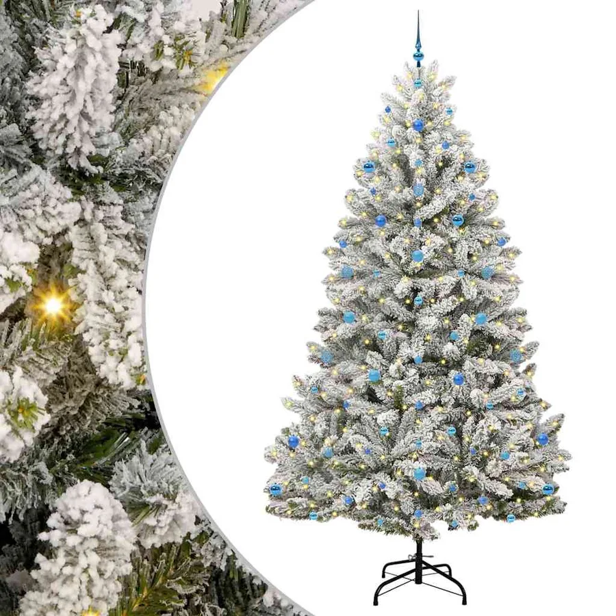 Sapin de Noël artificiel Vert et blanc 270 cm PVC et métal - 2