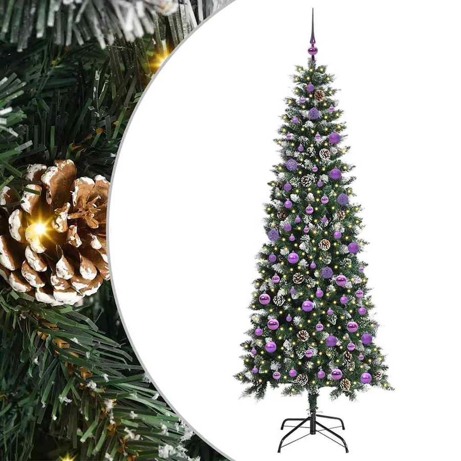 Sapin de Noël artificiel Vert 210 cm PVC, plastique et acier - 2