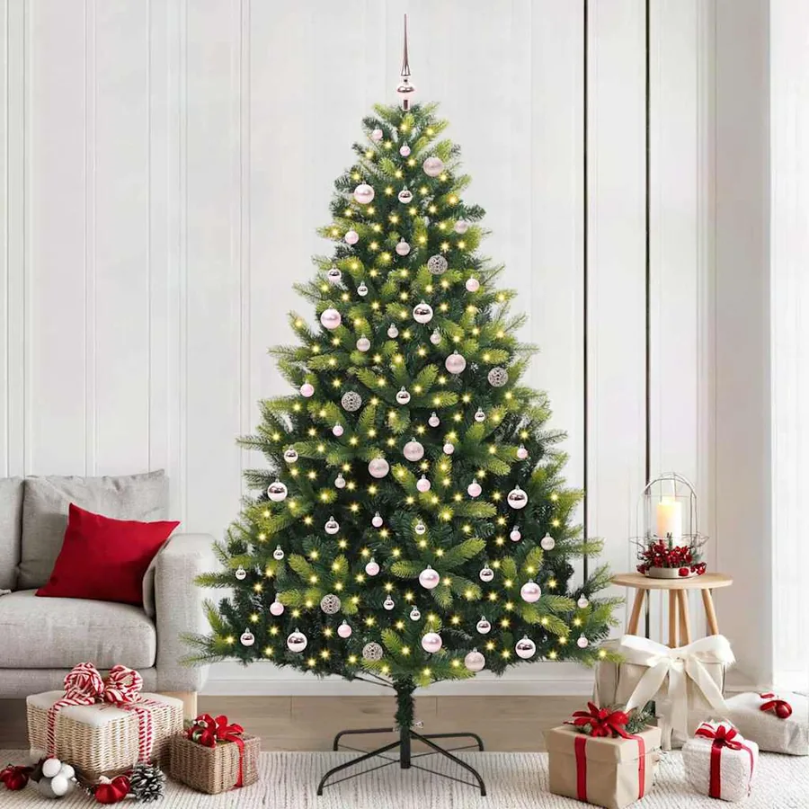 Arbre de Noël artificiel en silicone flexible 300 LEDs 240 cm
