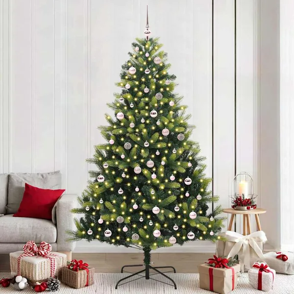 Arbre de Noël artificiel en silicone flexible 300 LEDs 240 cm