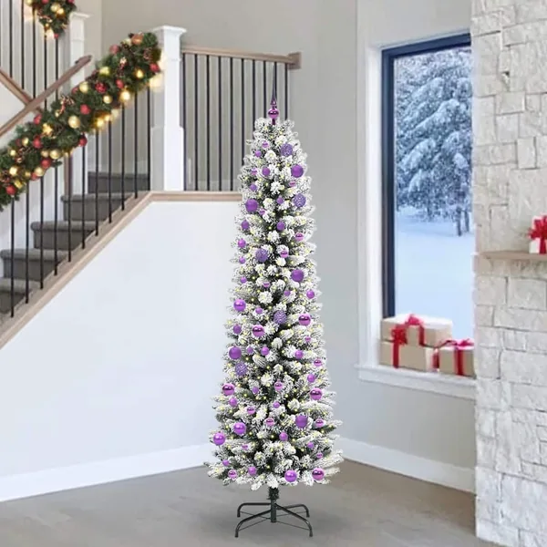 Sapin de Noël artificiel Blanc 240 cm PVC, métal et plastique