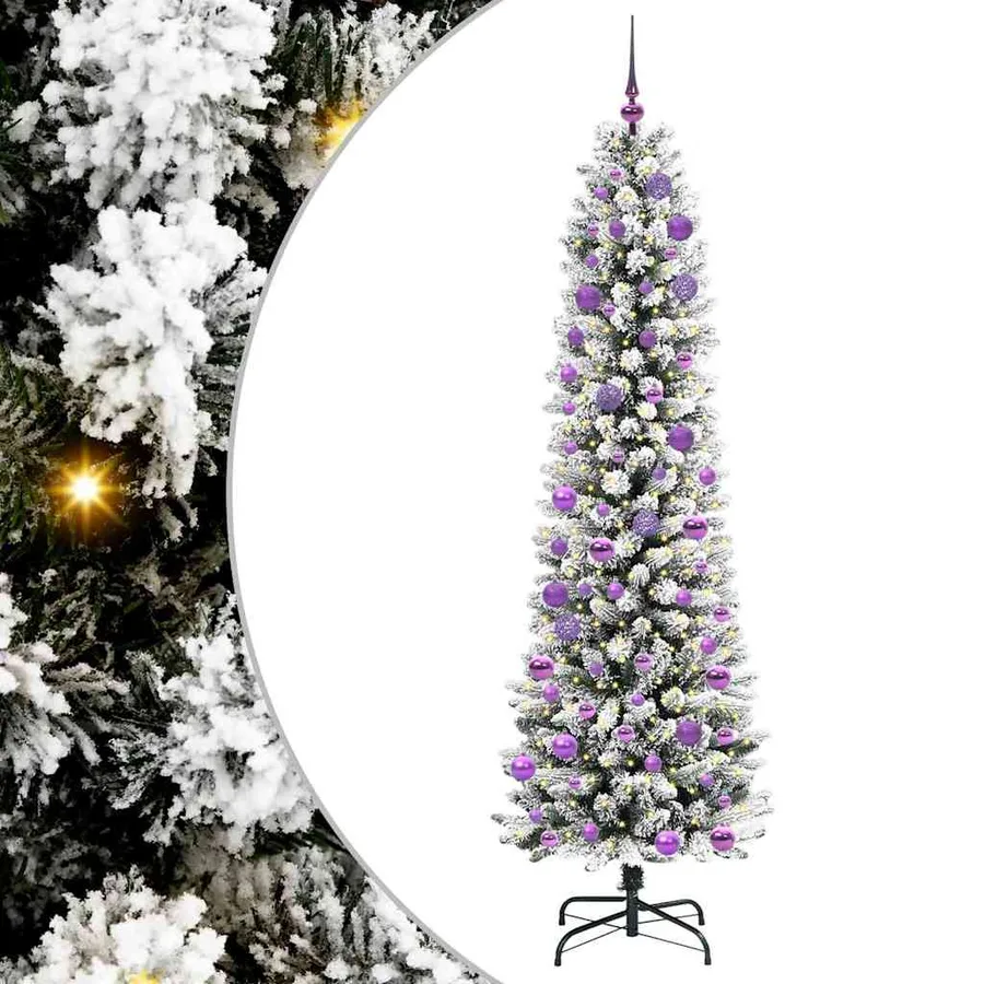 Sapin de Noël artificiel Blanc 240 cm PVC, métal et plastique - 2