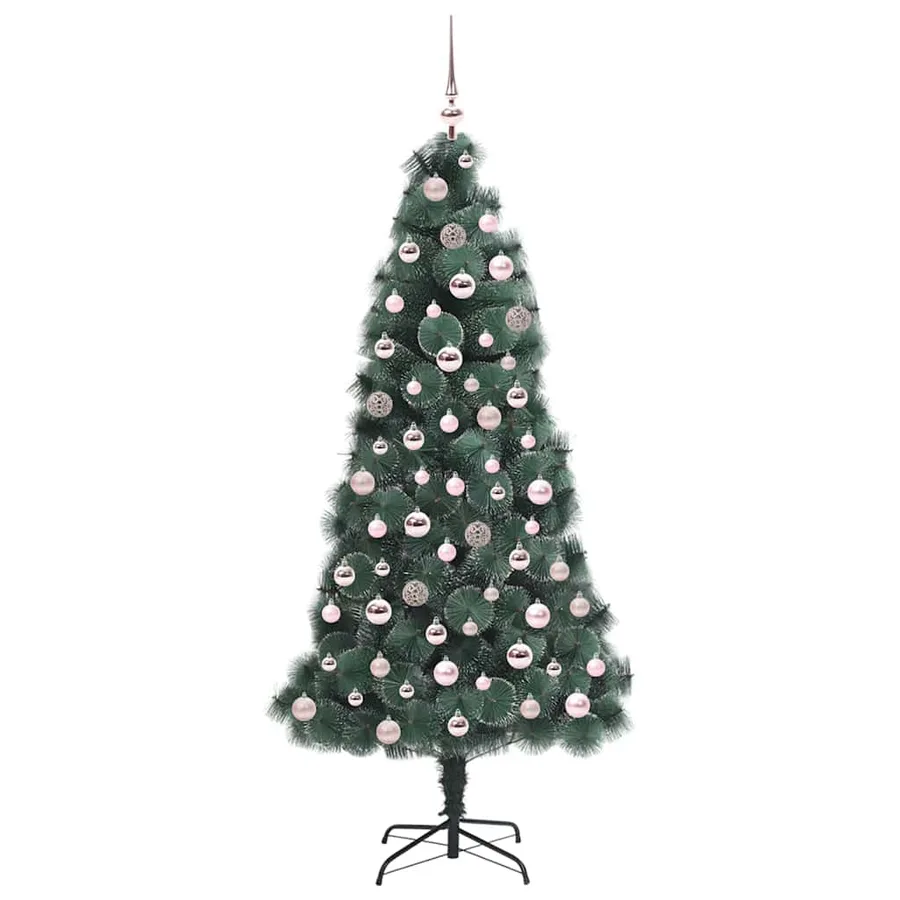 Arbre de Noël artificiel pré-éclairé avec ensemble de boules - 4