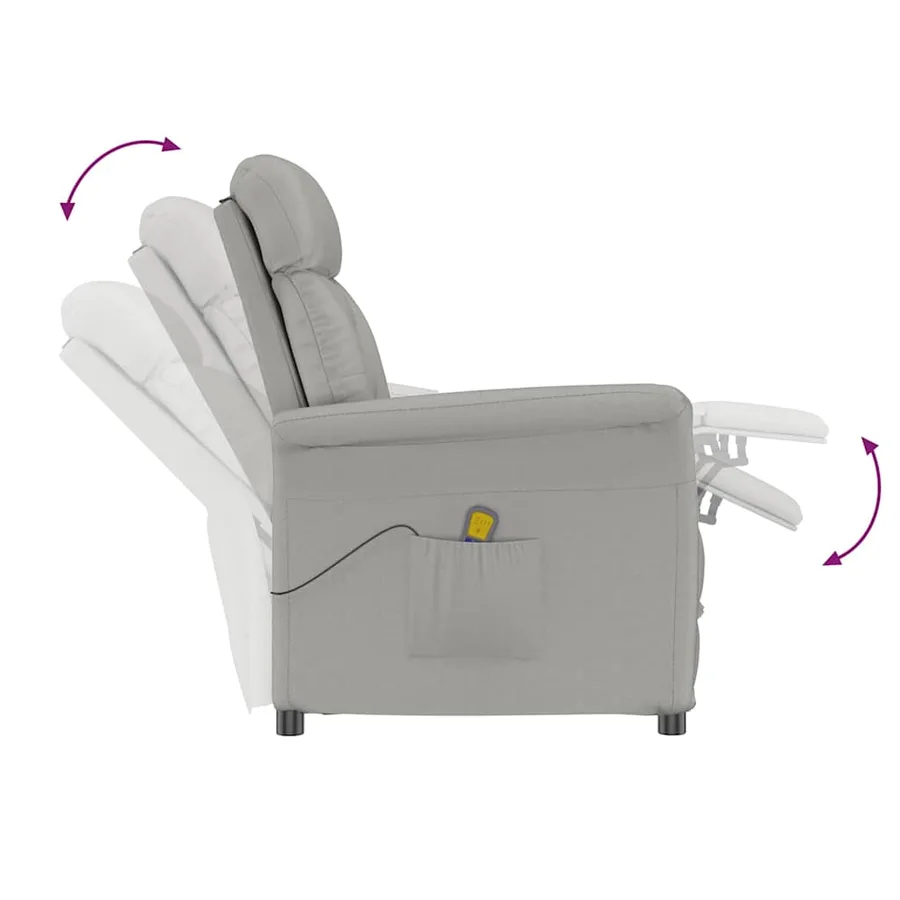 Chaise de massage Gris clair 96,5 x 70,5 x 95 cm Microfibre - 8