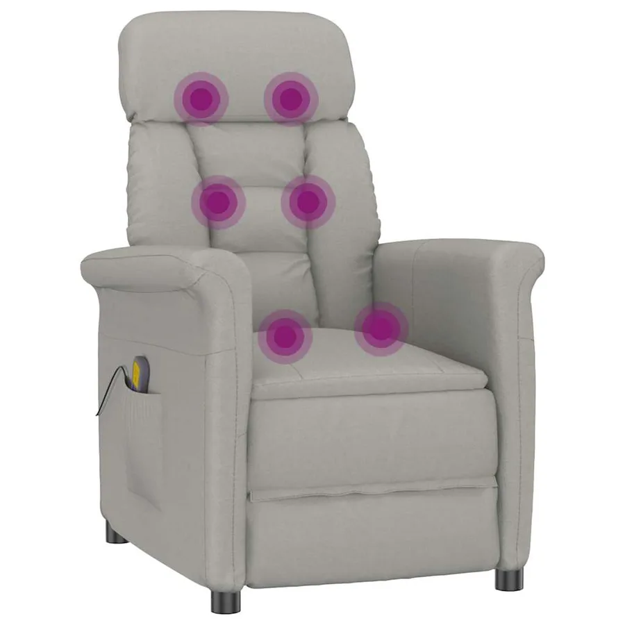 Chaise de massage Gris clair 96,5 x 70,5 x 95 cm Microfibre - 9
