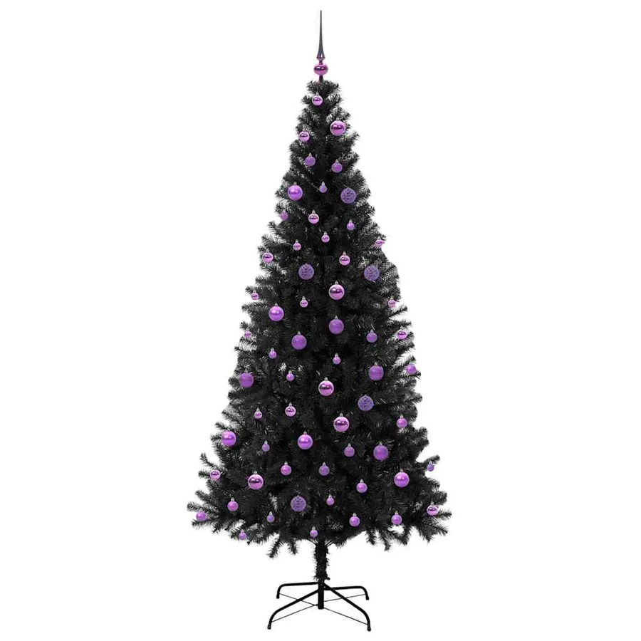Sapin de Noël avec 300 LED avec support Noir 210 cm PVC - 4