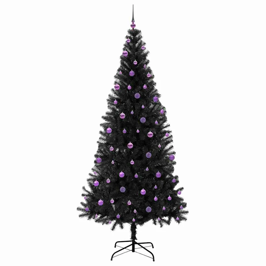 Sapin de Noël avec 300 LED avec support Noir 240 cm PVC - 4