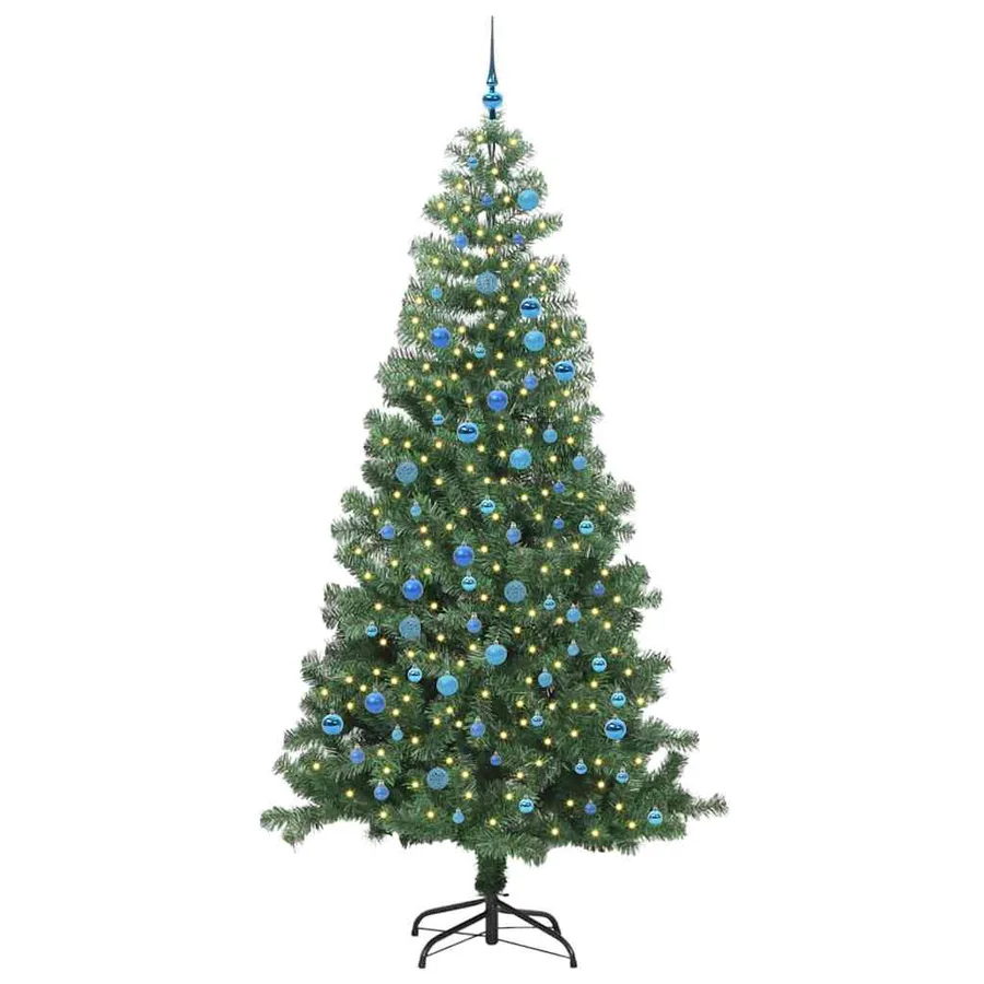 Sapin de Noël avec 300 LED avec support Vert 240 cm PVC - 3
