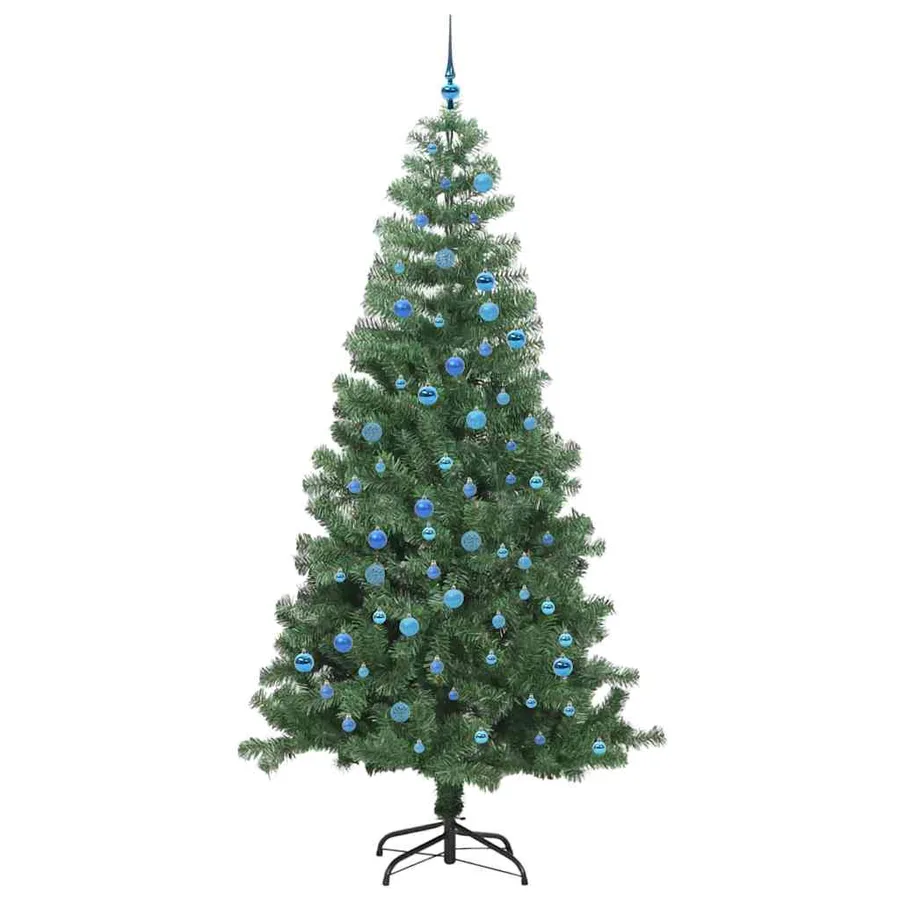 Sapin de Noël avec 300 LED avec support Vert 240 cm PVC - 4