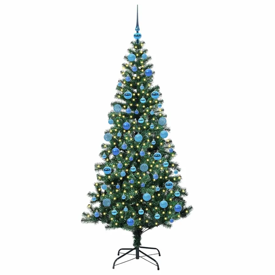 Sapin de Noël artificiel pré-éclairé Vert 180 cm PVC et métal - 3