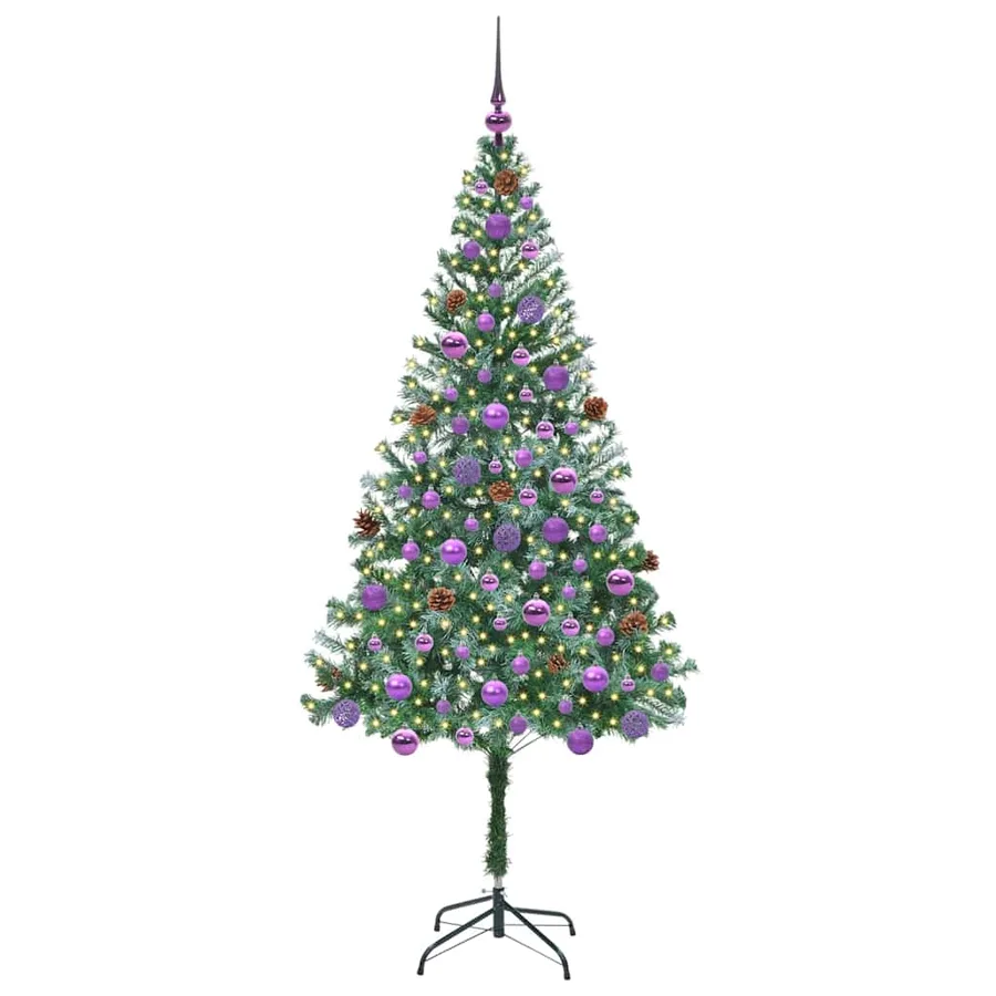 Sapin de Noël artificiel avec 300 LED Vert 180 cm PVC et Acier - 3