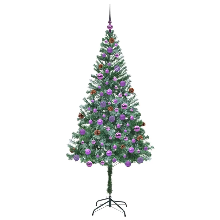 Sapin de Noël artificiel avec 300 LED Vert 180 cm PVC et Acier - 4