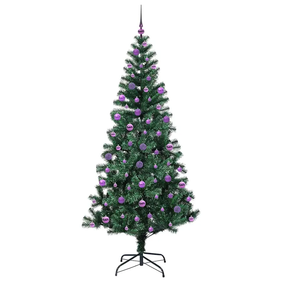 Sapin de Noël artificiel pré-éclairé Vert 210 cm PVC et métal - 4