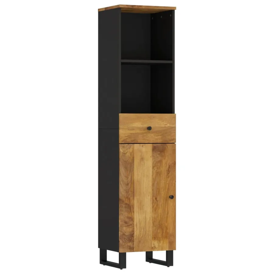 Armoire de salle de bain 38x33x160 cm bois massif de manguier - 2